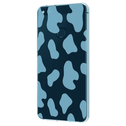 Blue Cow Print - Clear Printed Case For iPhone Models