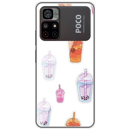 Bubble Tea - Clear Printed Silicone Case For Poco Models