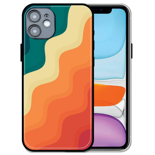 'Retro Waves - Glossy Metal Silicone Case For Apple iPhone 11