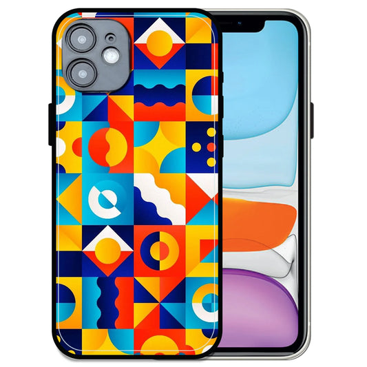 'Retro Pop Geometry - Glossy Metal Silicone Case For Apple iPhone 11
