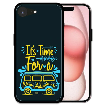 'Adventure Awaits - Glossy Metal Silicone Case For Apple iPhone 16e