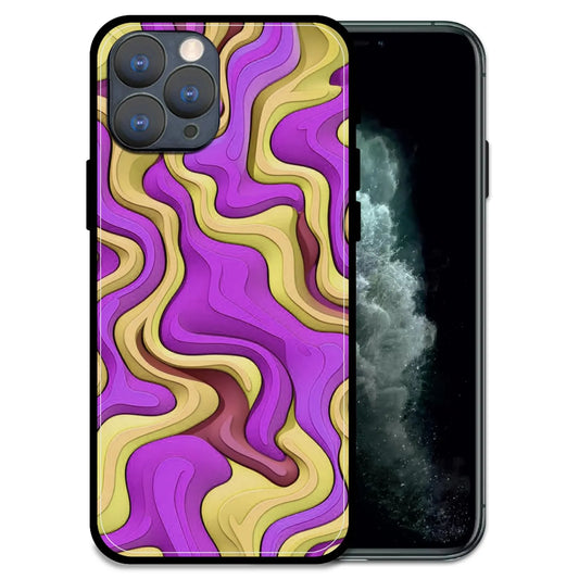 'Wavy Swirl - Glossy Metal Silicone Case For Apple iPhone 11 Pro Max