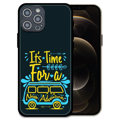 'Adventure Awaits - Glossy Metal Silicone Case For Apple iPhone 12 Pro