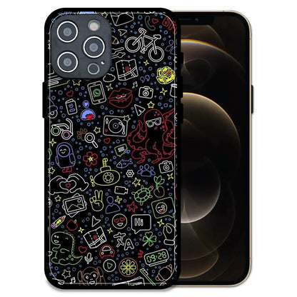 'Doodleverse Nightlife - Glossy Metal Silicone Case For Apple iPhone 12 Pro