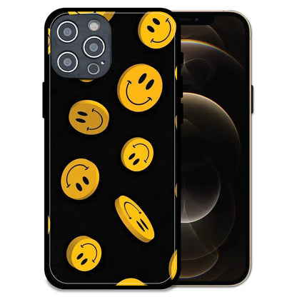 'Bold Smileys - Glossy Metal Silicone Case For Apple iPhone 12 Pro