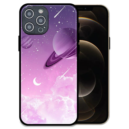 'Pastel Galaxy Design - Glossy Metal Silicone Case For Apple iPhone 12 Pro
