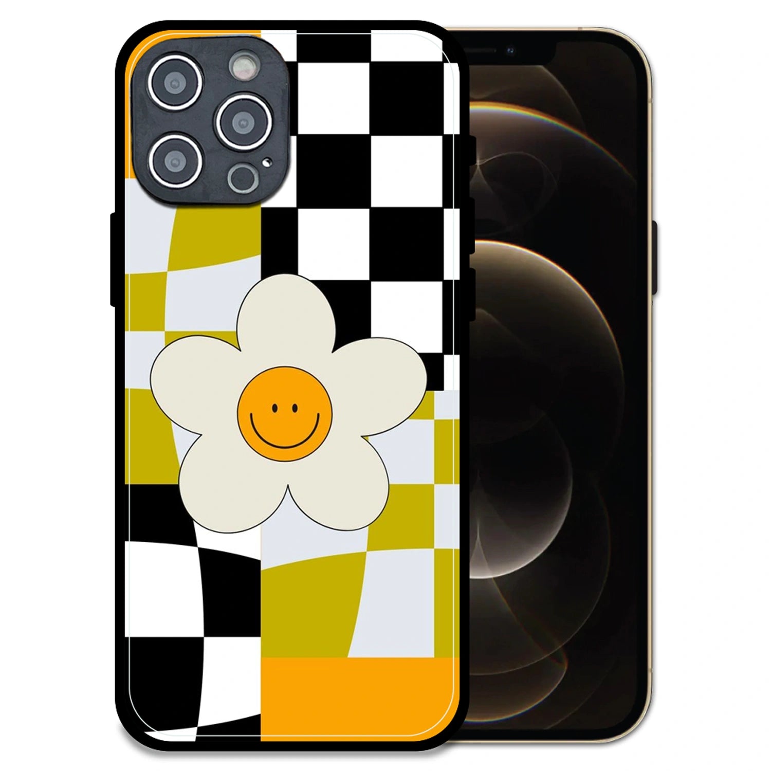 Smiley Flowe - Glossy Metal Silicone Case For Apple iPhone 12 Pro