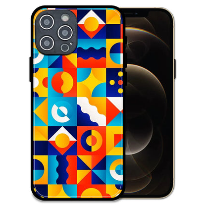 'Retro Pop Geometry - Glossy Metal Silicone Case For Apple iPhone 12 Pro