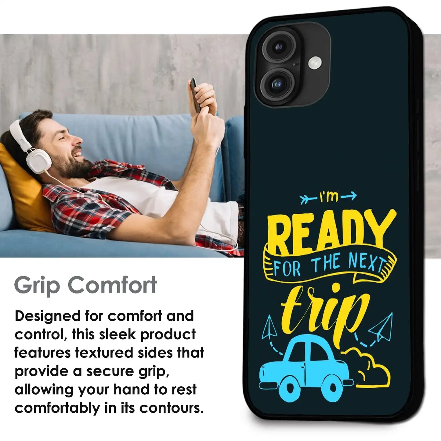 'Next Trip Vibes - Glossy Metal Silicone Case For Apple iPhone Infographic