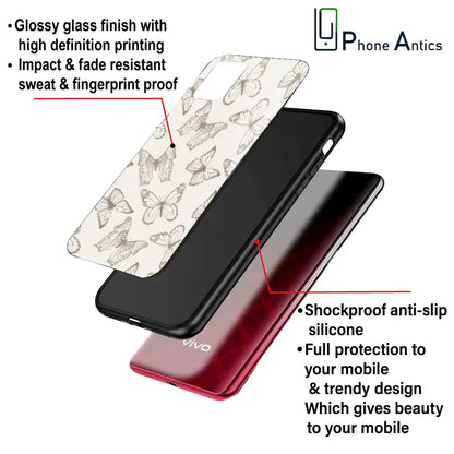 'White Butterflies - Glass Case For Apple iPhone Infographic