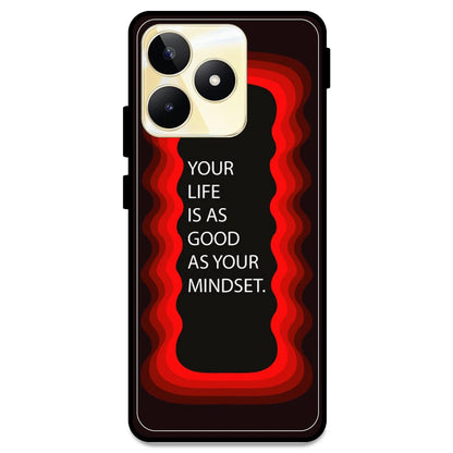 'Your Life Is As Good As Your Mindset' - Red Armor Case For Realme Models Realme Narzo N53