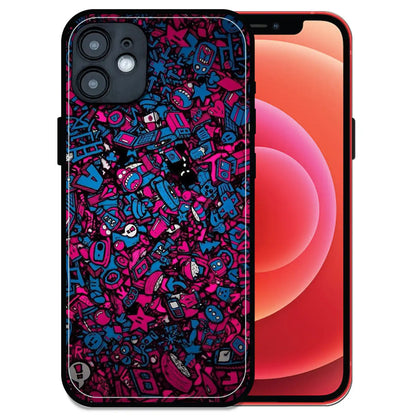 'Doodle Chaos Design - Glossy Metal Silicone Case For Apple iPhone 12