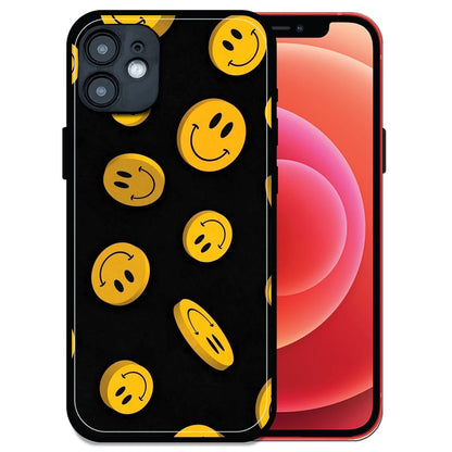 'Bold Smileys - Glossy Metal Silicone Case For Apple iPhone 12