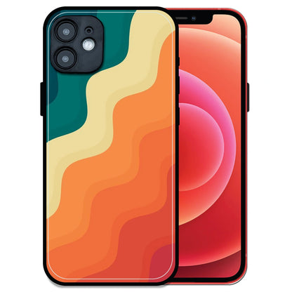'Retro Waves - Glossy Metal Silicone Case For Apple iPhone 12