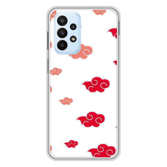Red Clouds - Clear Printed Silicone Case For Samsung Models