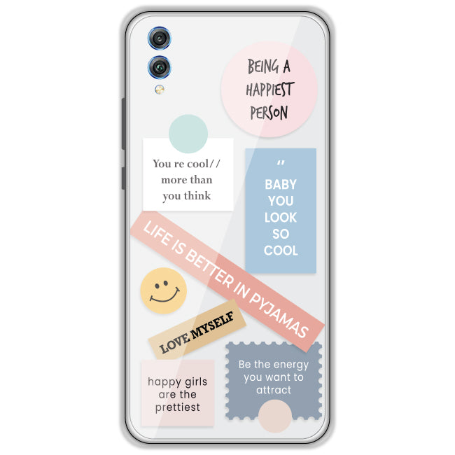 Be Happy - Clear Printed Case For Honor Models Honor 9 Lite