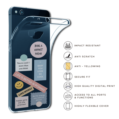 Be Happy - Clear Printed Case For Asus Models infographic