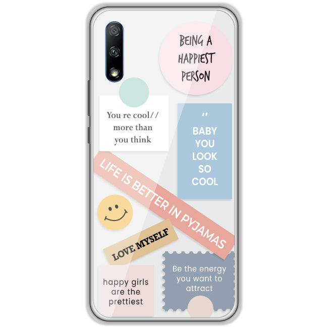 Be Happy - Clear Printed Case For Honor Models Honor 9X