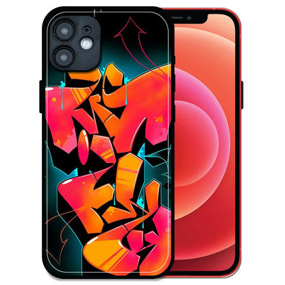 'Graffiti Fire - Glossy Metal Silicone Case For Apple iPhone 12