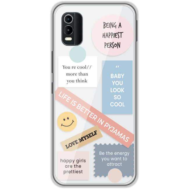 Be Happy - Clear Printed Case For Nokia Models nokia c21 plus