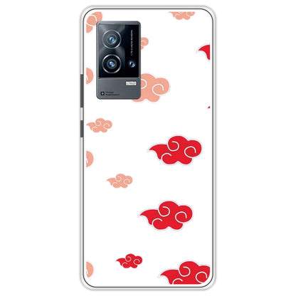 Red Clouds - Clear Printed Silicone Case For iQOO Models