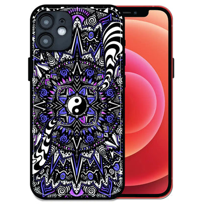 'Yin-Yang Mandala Design - Glossy Metal Silicone Case For Apple iPhone 12