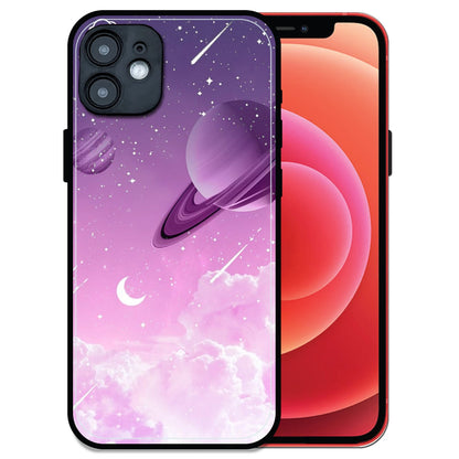 'Pastel Galaxy Design - Glossy Metal Silicone Case For Apple iPhone 12