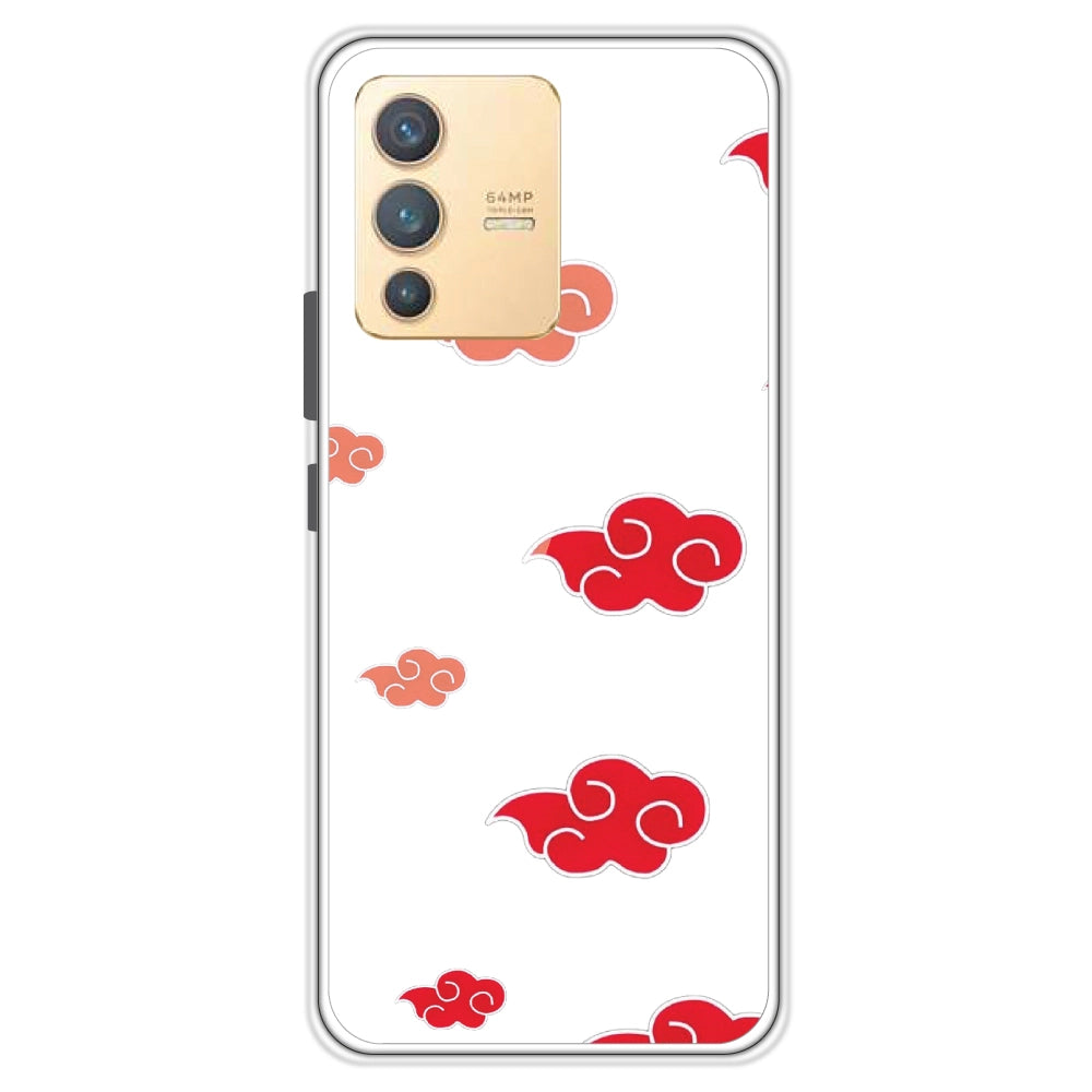 Red Clouds - Clear Printed Silicon Case For Vivo Models