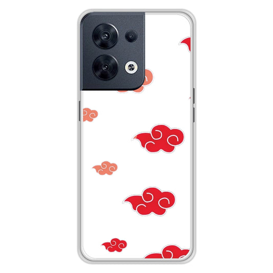Red Clouds - Clear Printed Silicon Case For Oppo Models