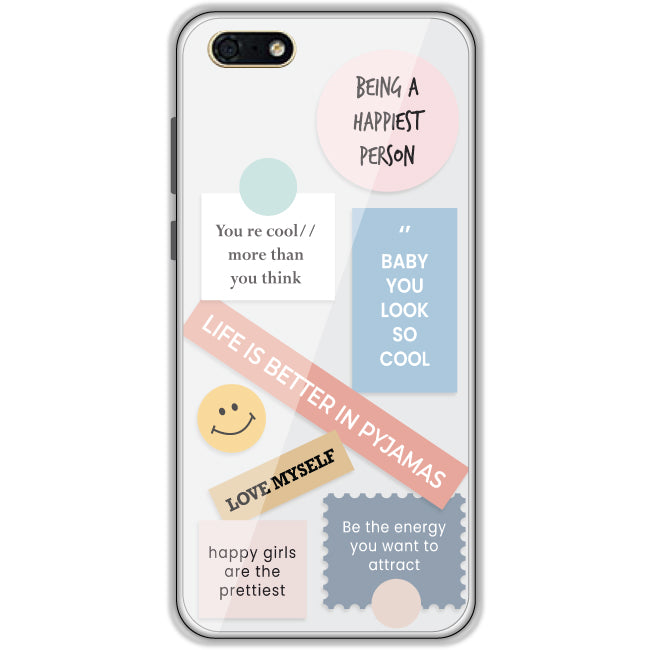 Be Happy - Clear Printed Case For Honor Models Honor 7S