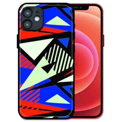 'Bold Geometric Pop - Glossy Metal Silicone Case For Apple iPhone 12