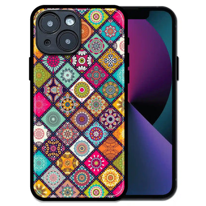 'Boho Mosaic Tiles - Glossy Metal Silicone Case For Apple iPhone 13 Mini
