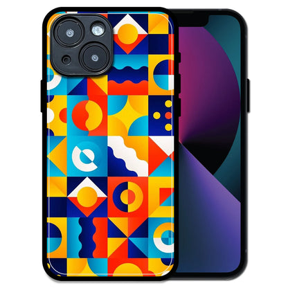 'Retro Pop Geometry - Glossy Metal Silicone Case For Apple iPhone 13 Mini