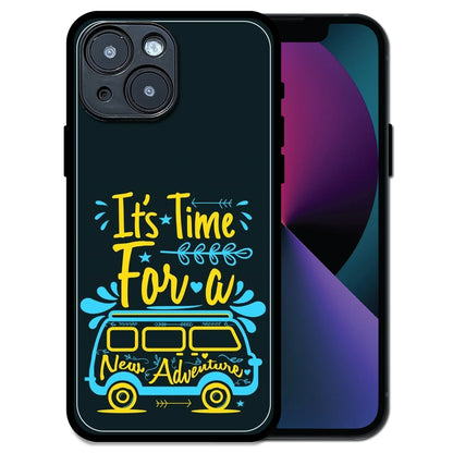 'Adventure Awaits - Glossy Metal Silicone Case For Apple iPhone 13 Mini