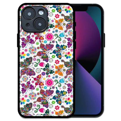 'Whimsical Butterflies Garden - Glossy Metal Silicone Case For Apple iPhone 13 Mini