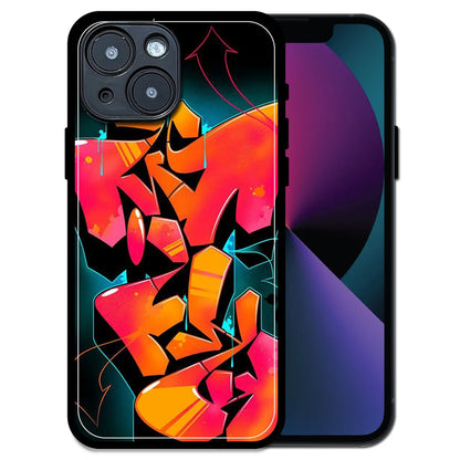 'Graffiti Fire - Glossy Metal Silicone Case For Apple iPhone 13 Mini