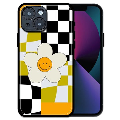 Smiley Flower - Glossy Metal Silicone Case For Apple iPhone 13 Mini