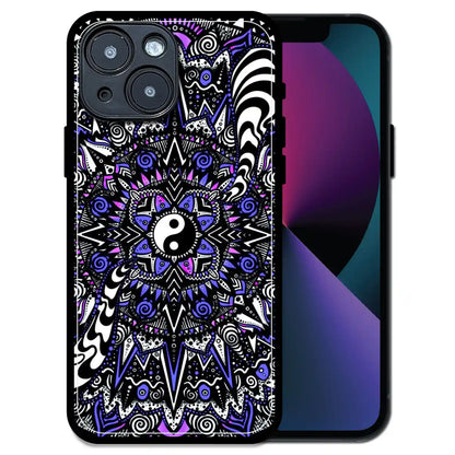 'Yin-Yang Mandala Design - Glossy Metal Silicone Case For Apple iPhone 13 Mini