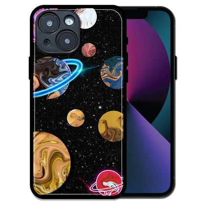 'Cosmic Swirl Galaxy - Glossy Metal Silicone Case For Apple iPhone 13 Mini