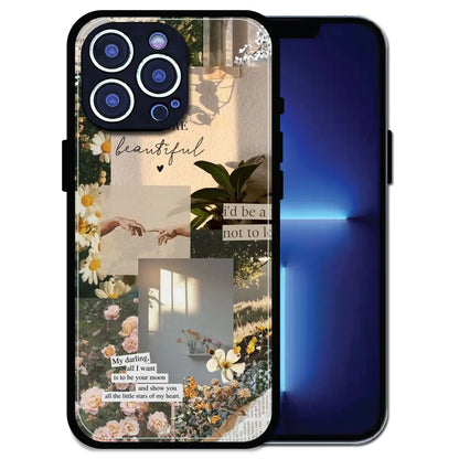 'Floral Aesthetic Collage - Glossy Metal Silicone Case For Apple iPhone 13 Pro Max