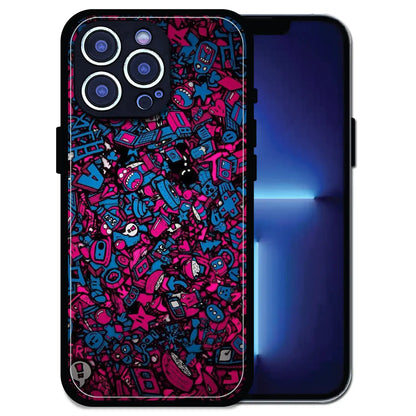 'Doodle Chaos Design - Glossy Metal Silicone Case For Apple iPhone 13 Pro Max