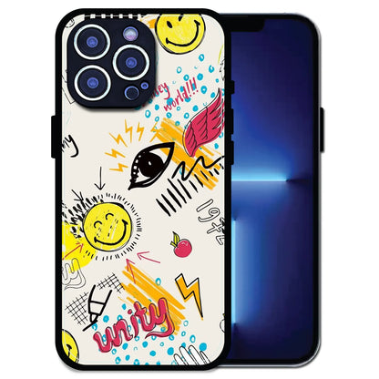 'Smiley Graffiti Pop - Glossy Metal Silicone Case For Apple iPhone 13 Pro Max
