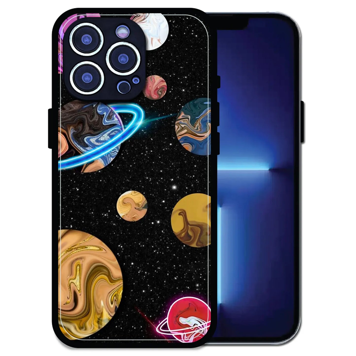 'Cosmic Swirl Galaxy - Glossy Metal Silicone Case For Apple iPhone 13 Pro Max