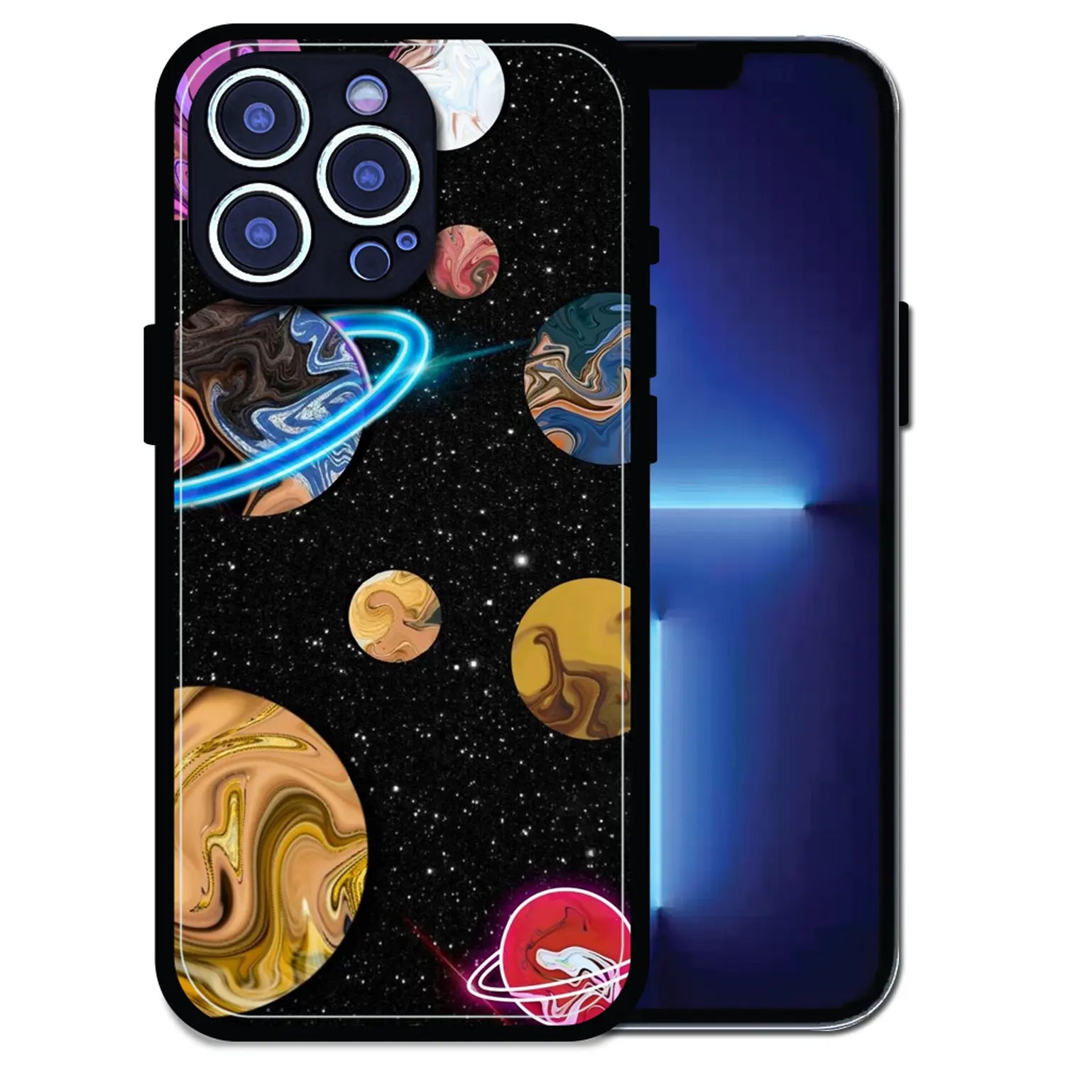 'Cosmic Swirl Galaxy - Glossy Metal Silicone Case For Apple iPhone 13 Pro Max