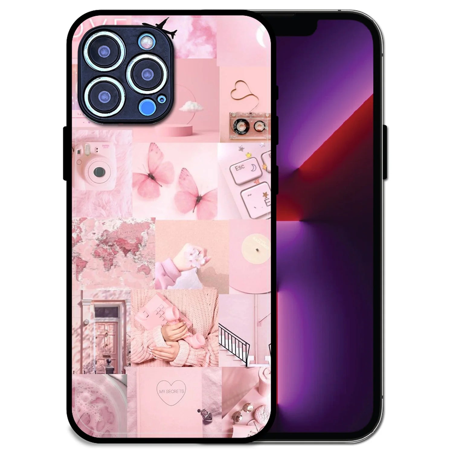 'Blush Aesthetic - Glossy Metal Silicone Case For Apple iPhone 13 Pro