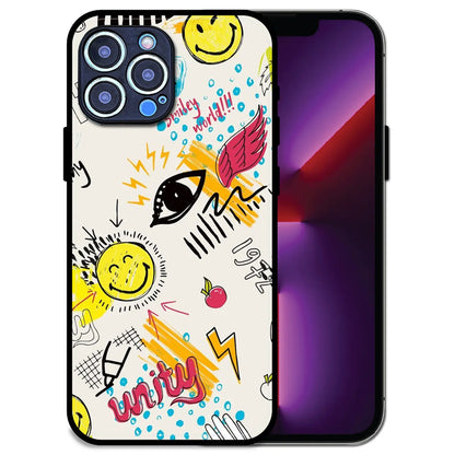 'Smiley Graffiti Pop - Glossy Metal Silicone Case For Apple iPhone 13 Pro