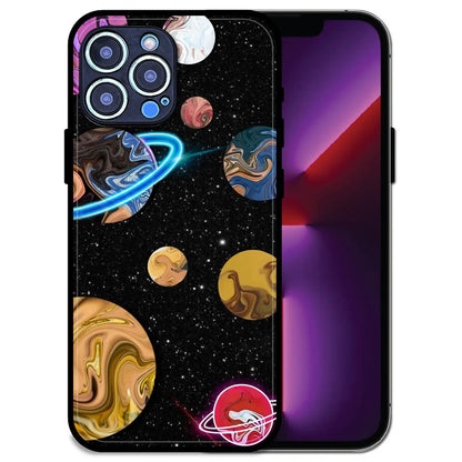 'Cosmic Swirl Galaxy - Glossy Metal Silicone Case For Apple iPhone 13 Pro