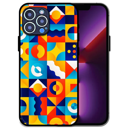 'Retro Pop Geometry - Glossy Metal Silicone Case For Apple iPhone 13 Pro