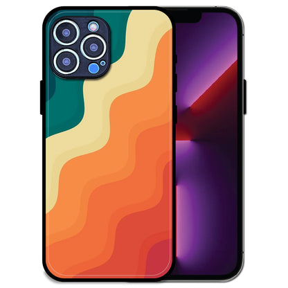 'Retro Waves - Glossy Metal Silicone Case For Apple iPhone 13 Pro