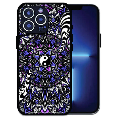 'Yin-Yang Mandala Design - Glossy Metal Silicone Case For Apple iPhone 13 Pro